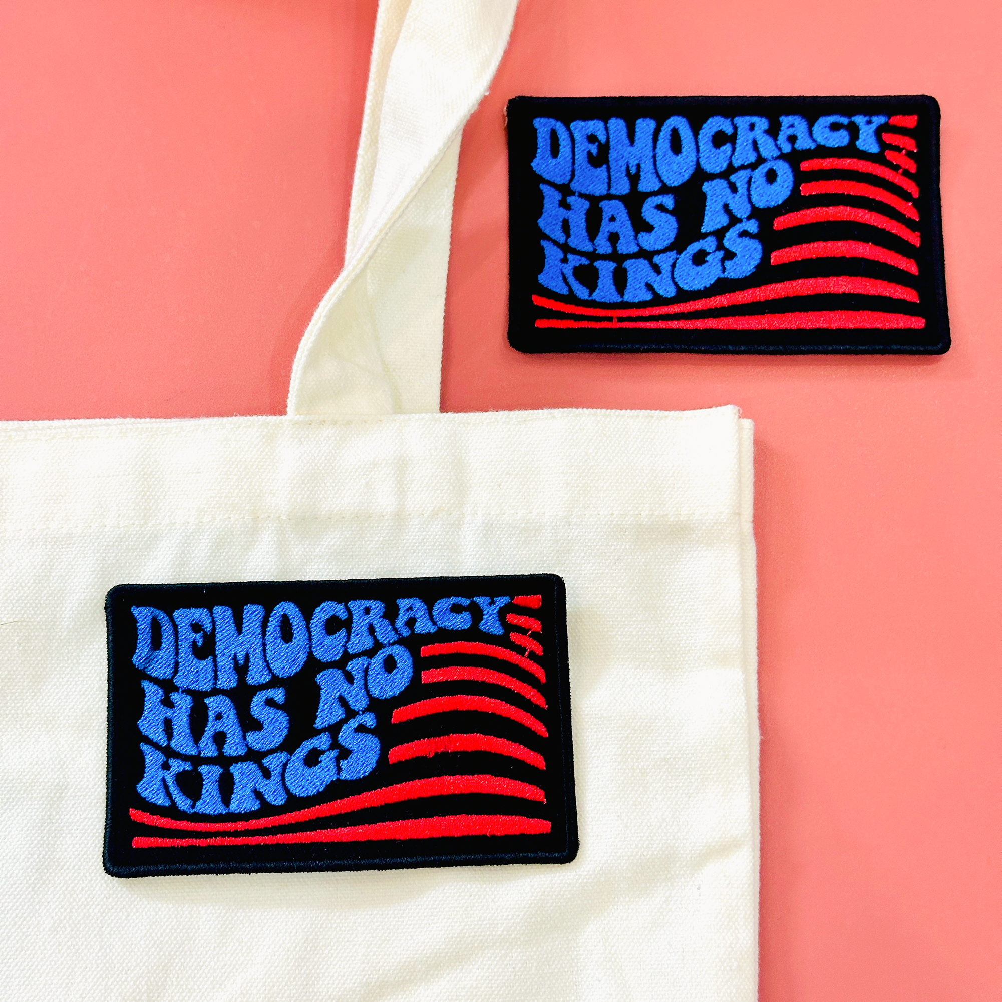 Democracy Has No Kings Full Embroidered Patch