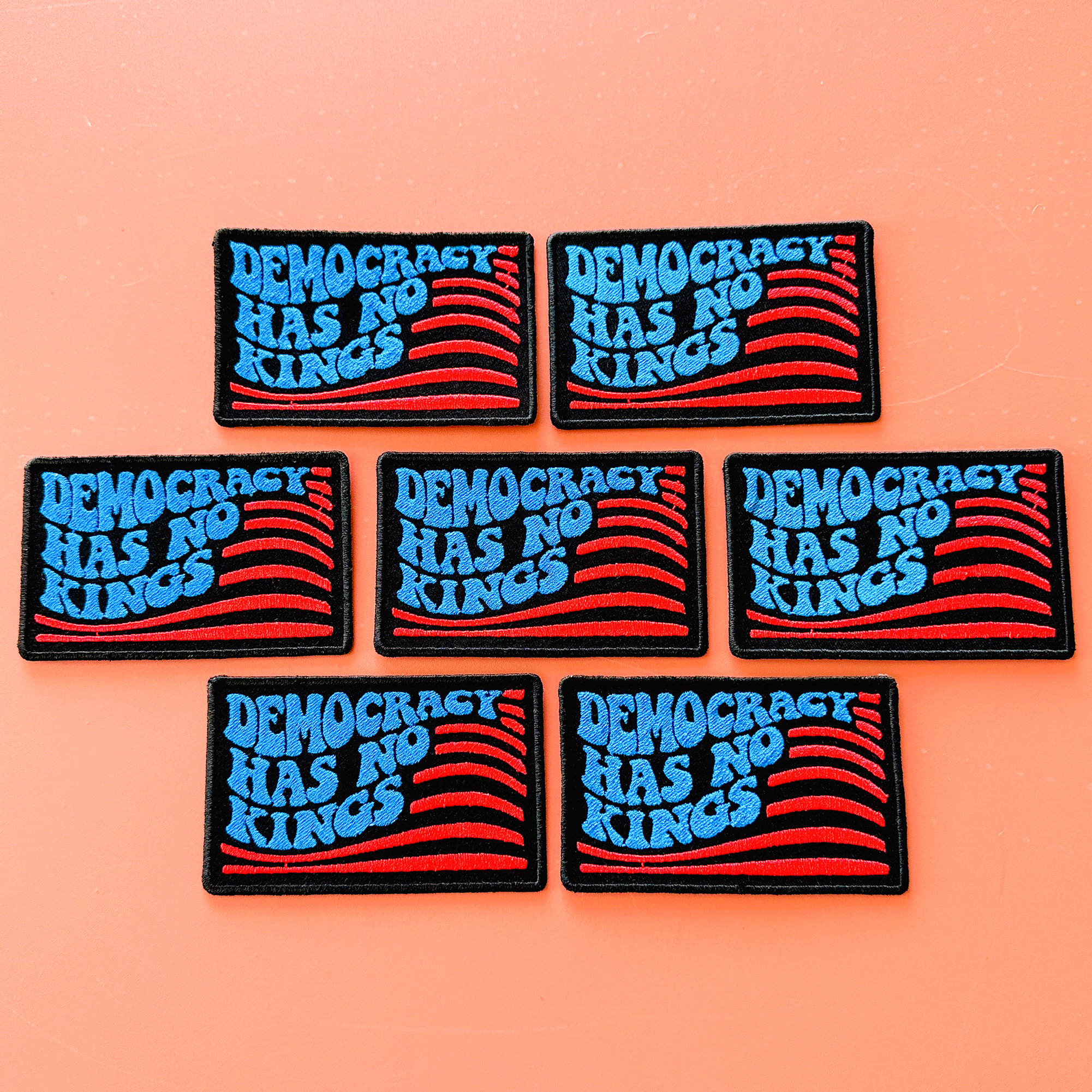 Democracy Has No Kings Full Embroidered Patch