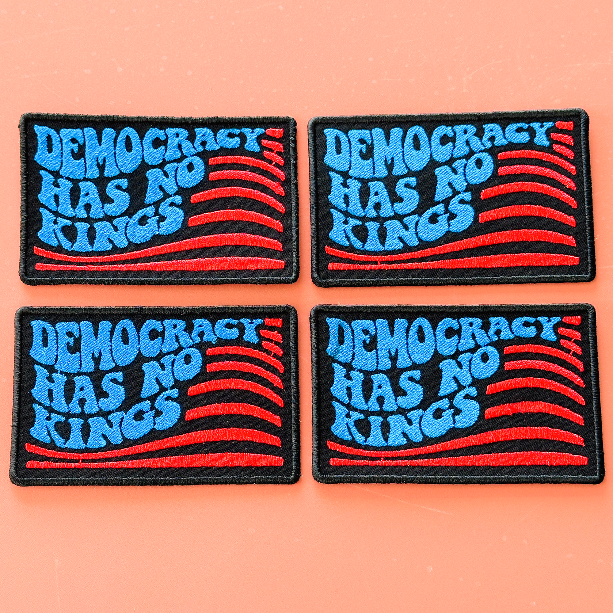 Democracy Has No Kings Full Embroidered Patch