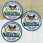 1776–2026 America Eagle & White House Full Embroidered Patriotic Patch