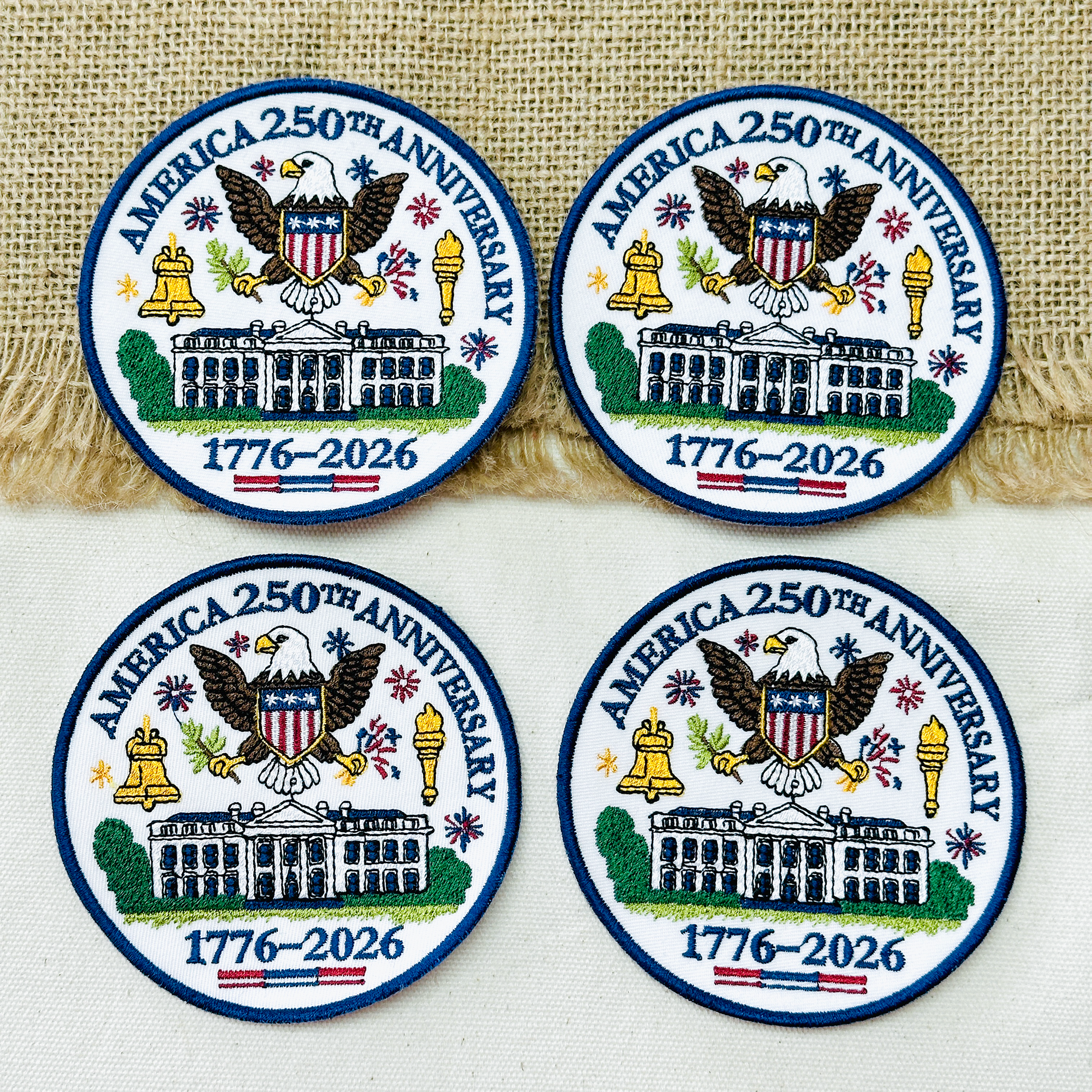 1776–2026 America Eagle & White House Full Embroidered Patriotic Patch