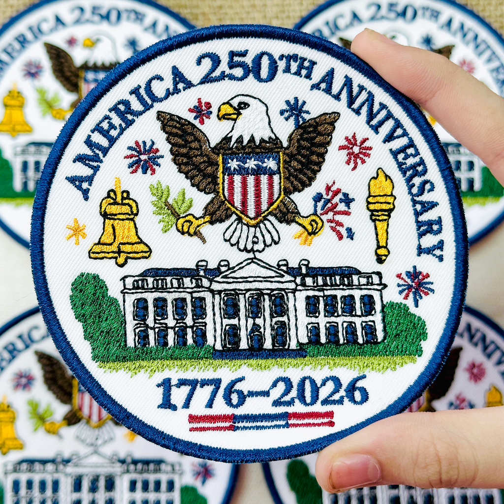 1776–2026 America Eagle & White House Full Embroidered Patriotic Patch