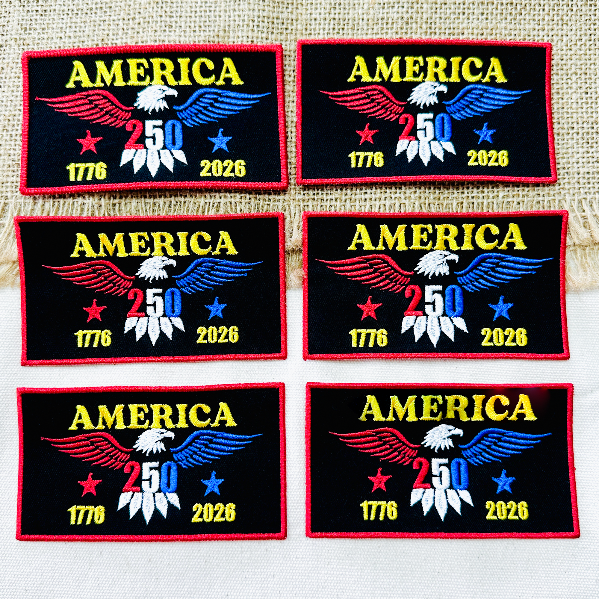 Red Blue Gold USA Eagle Freedom Patch