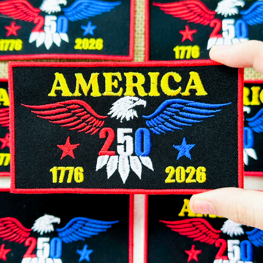 Red Blue Gold USA Eagle Freedom Patch