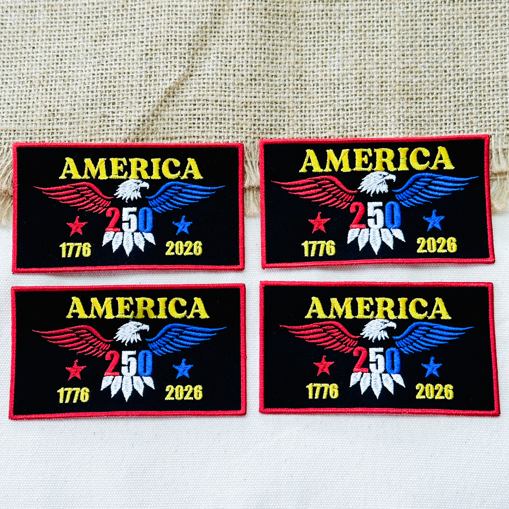 Red Blue Gold USA Eagle Freedom Patch