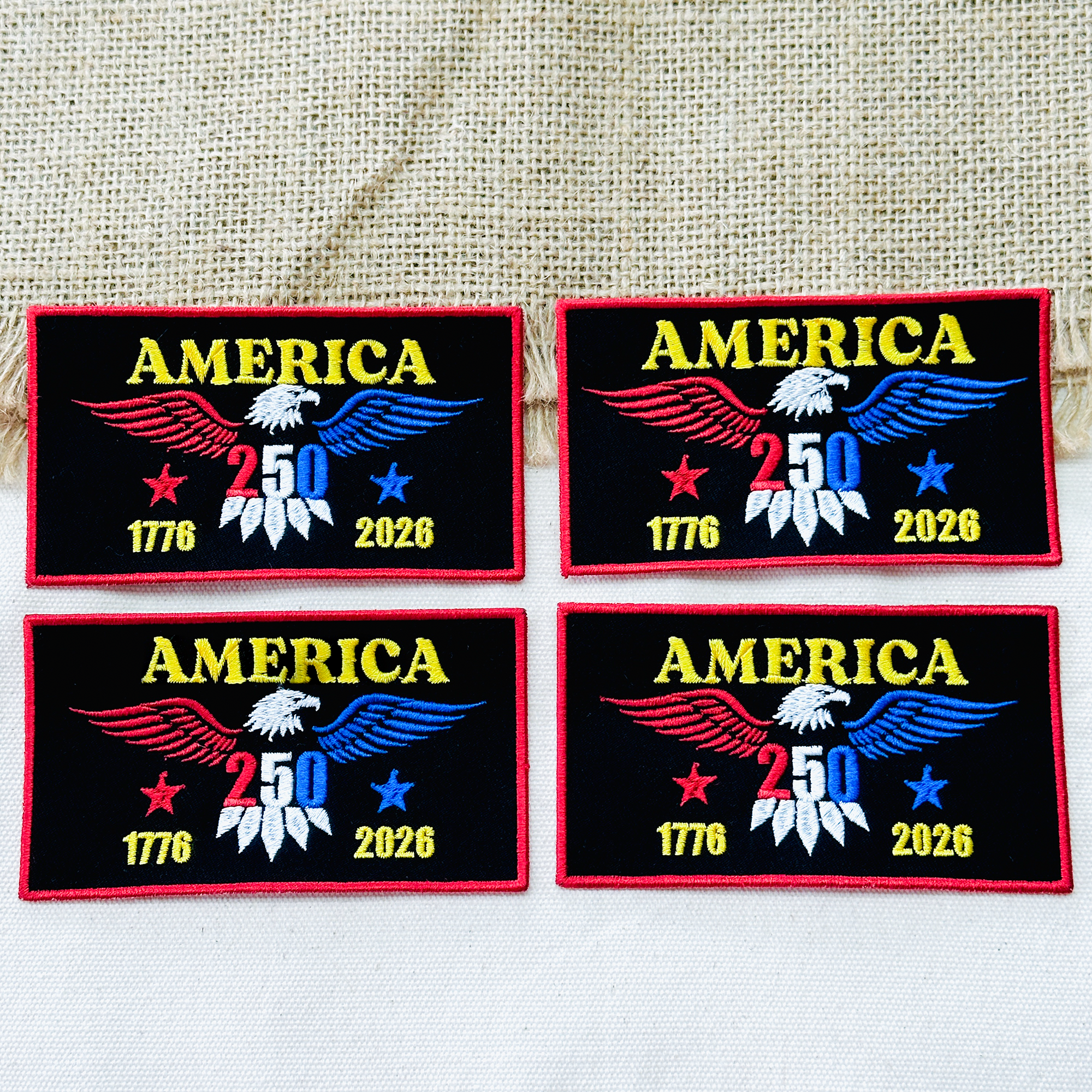 Red Blue Gold USA Eagle Freedom Patch
