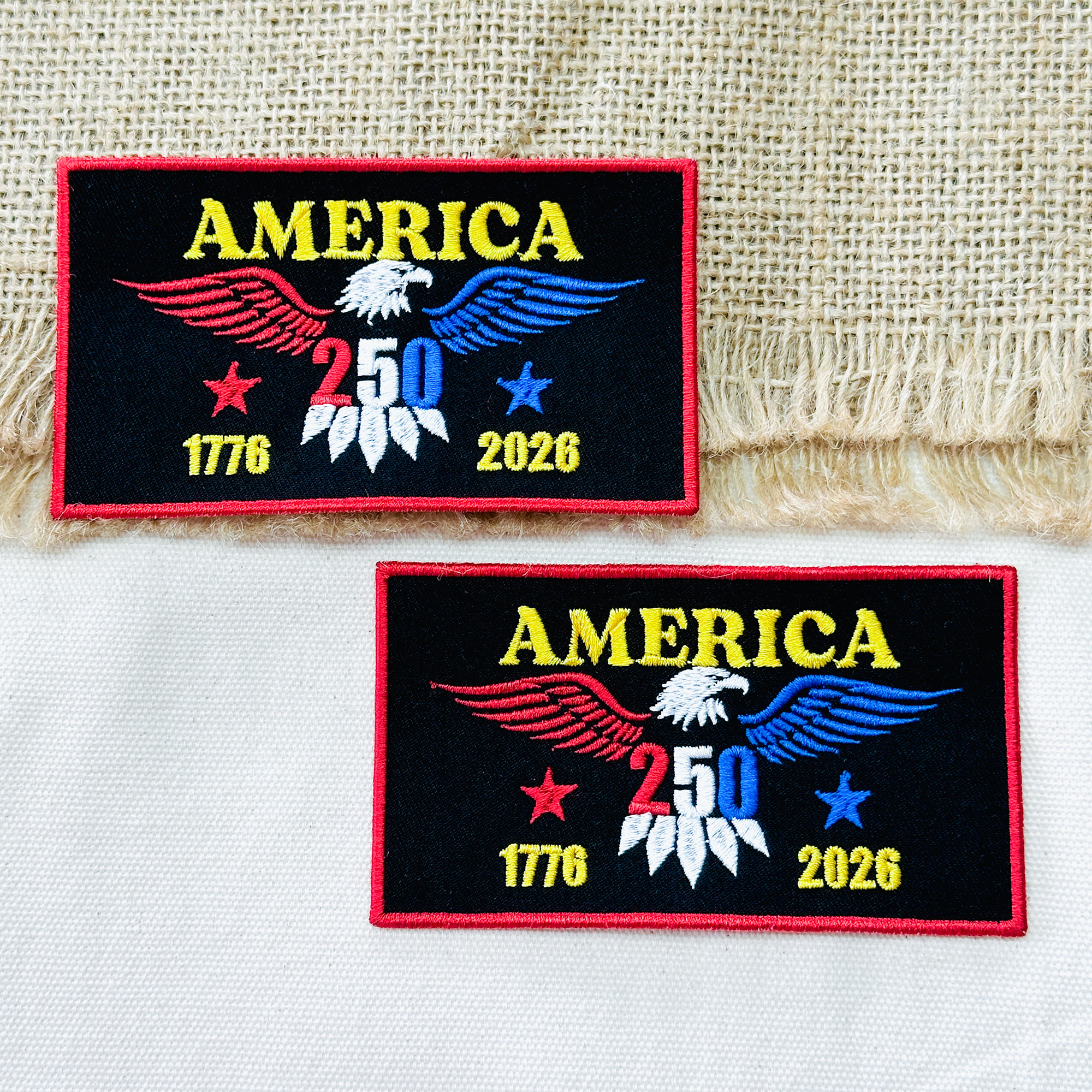 Red Blue Gold USA Eagle Freedom Patch