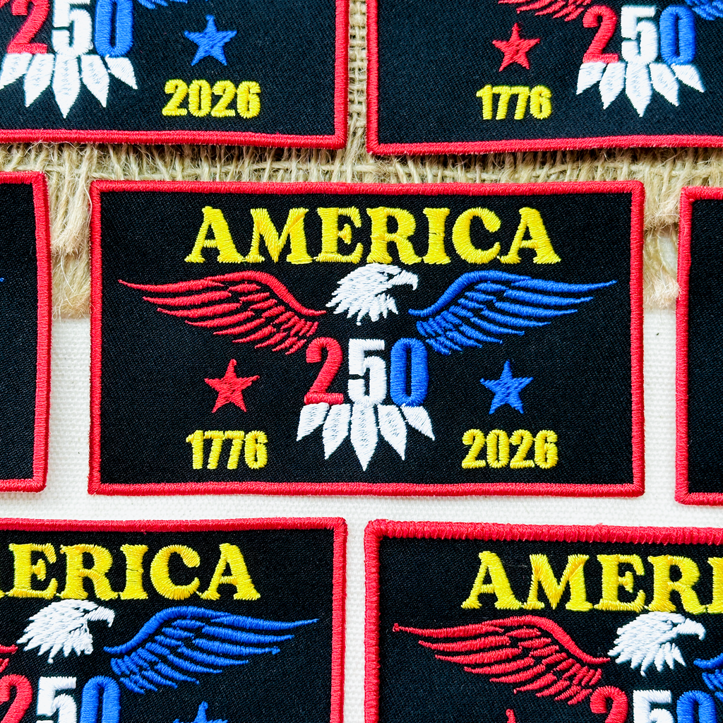 Red Blue Gold USA Eagle Freedom Patch