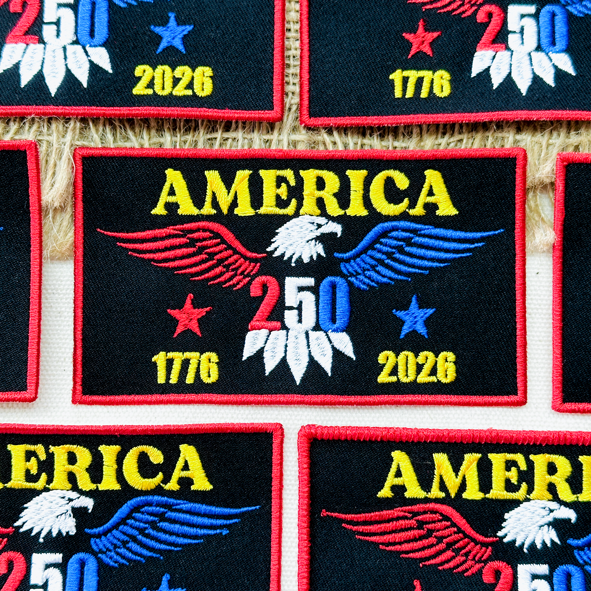 Red Blue Gold USA Eagle Freedom Patch