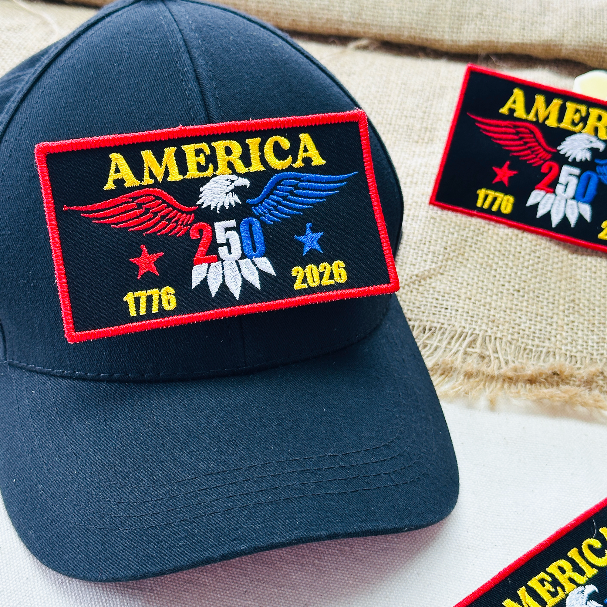 Red Blue Gold USA Eagle Freedom Patch