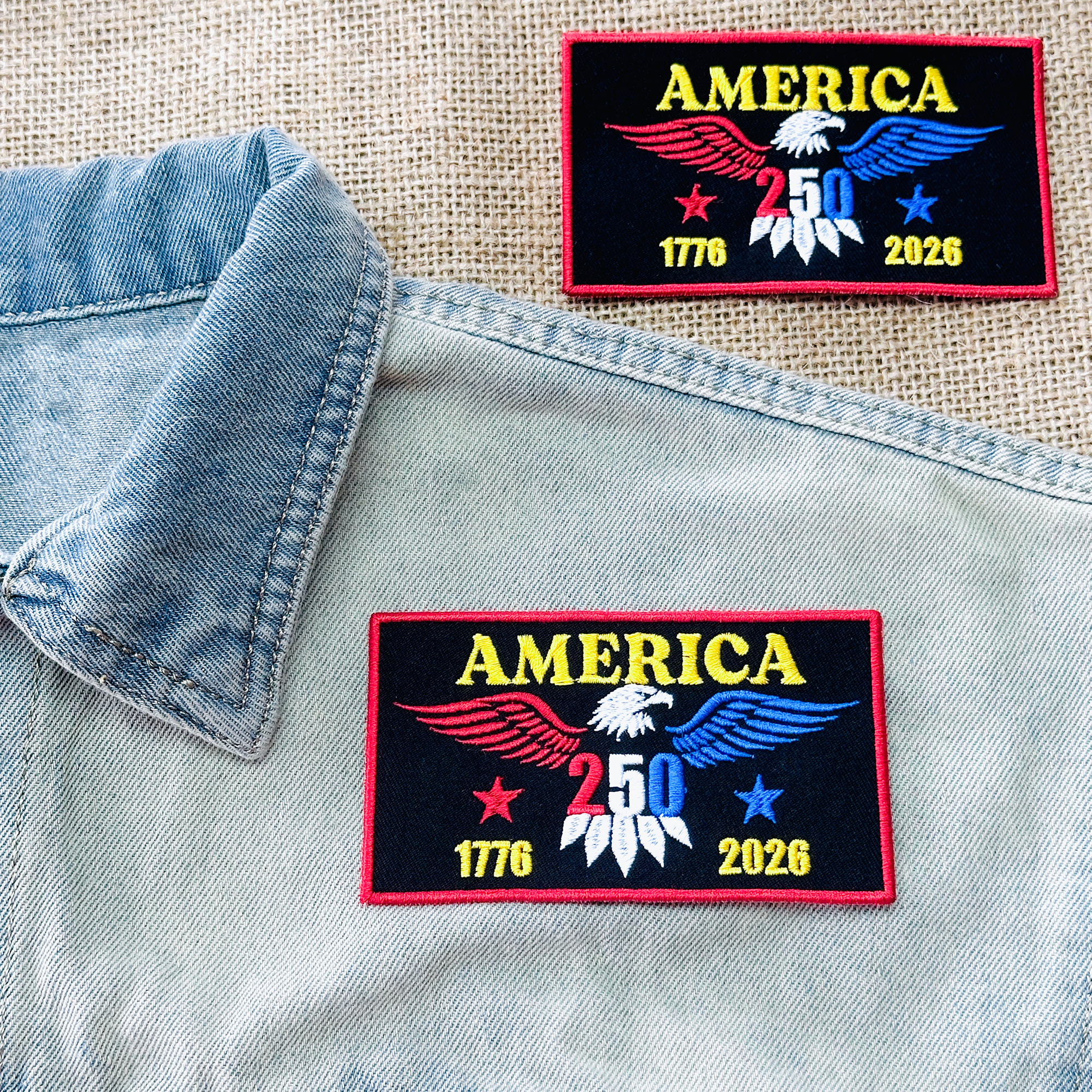 Red Blue Gold USA Eagle Freedom Patch