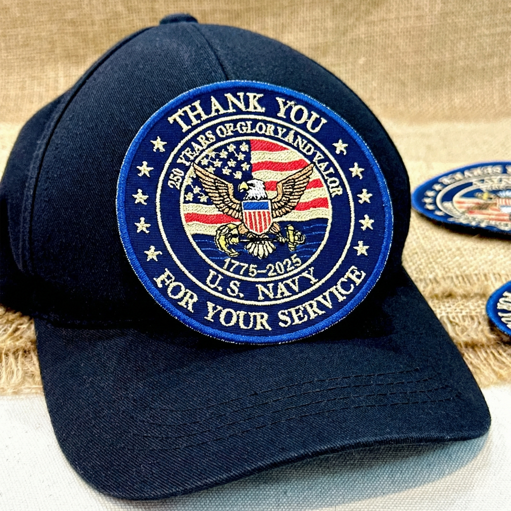 US Navy Eagle Patch, 250 Years Of Glory And Valor Embroidered Patch