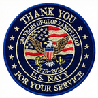 US Navy Eagle Patch, 250 Years Of Glory And Valor Embroidered Patch