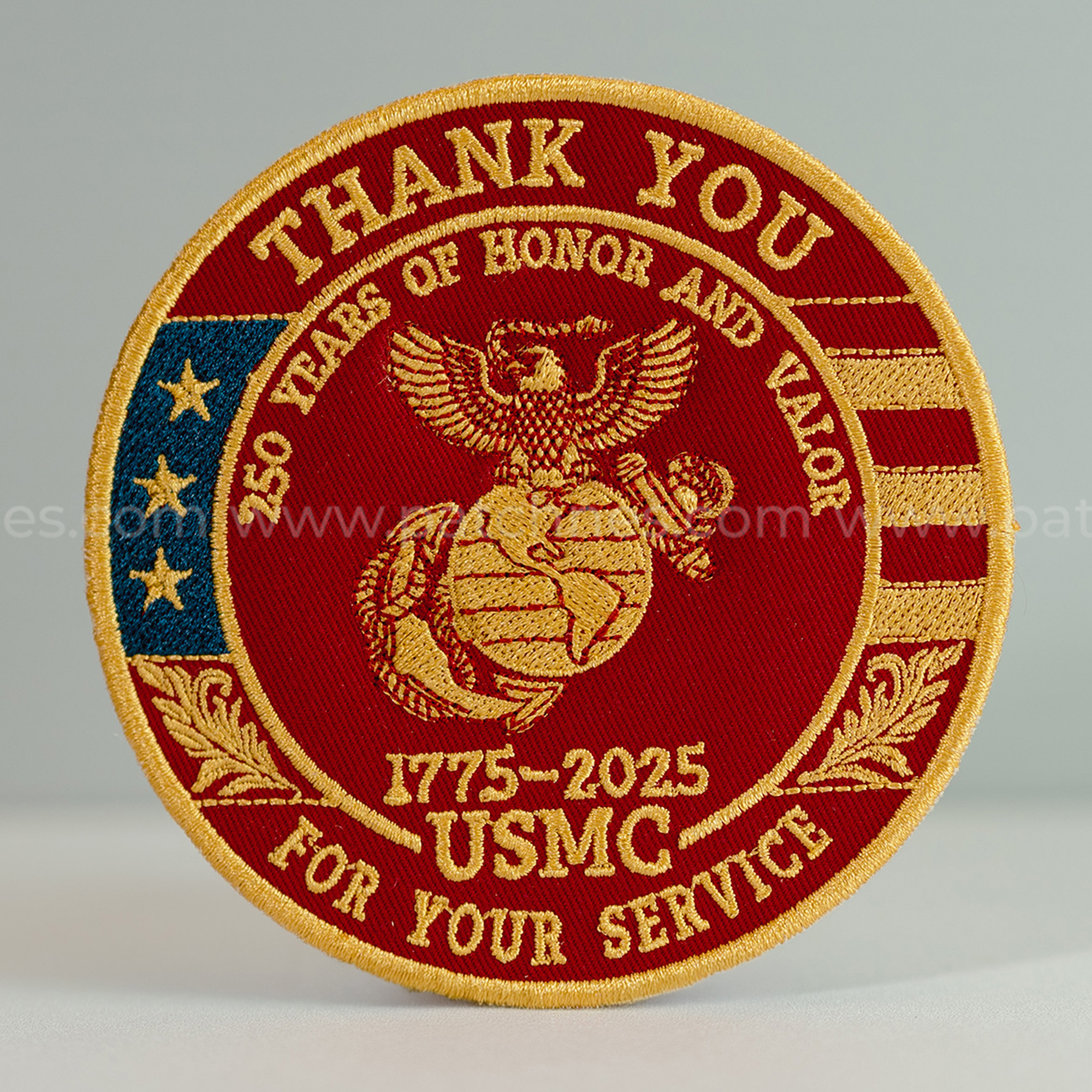 Marine Corps USMC Patch, 250 Years of Honor & Valor USA Embroidered Patch (1775–2025)