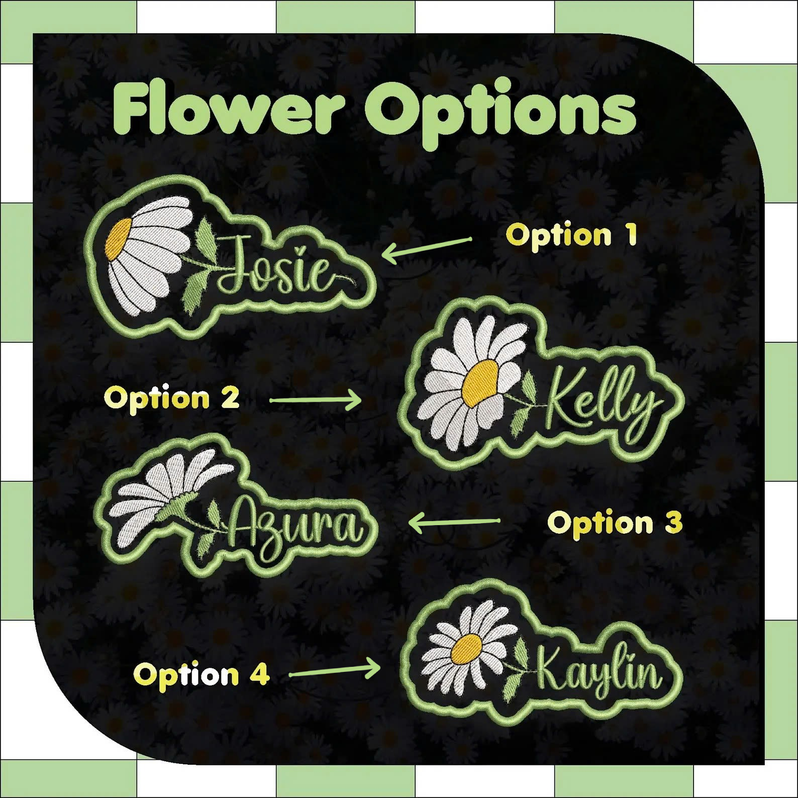 Custom Daisy Name Patch