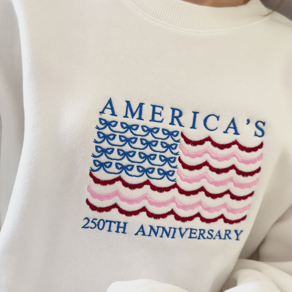 America 1776-2026 Embroidered Patriotic Sweatshirt