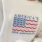 America 1776-2026 Embroidered Patriotic Sweatshirt
