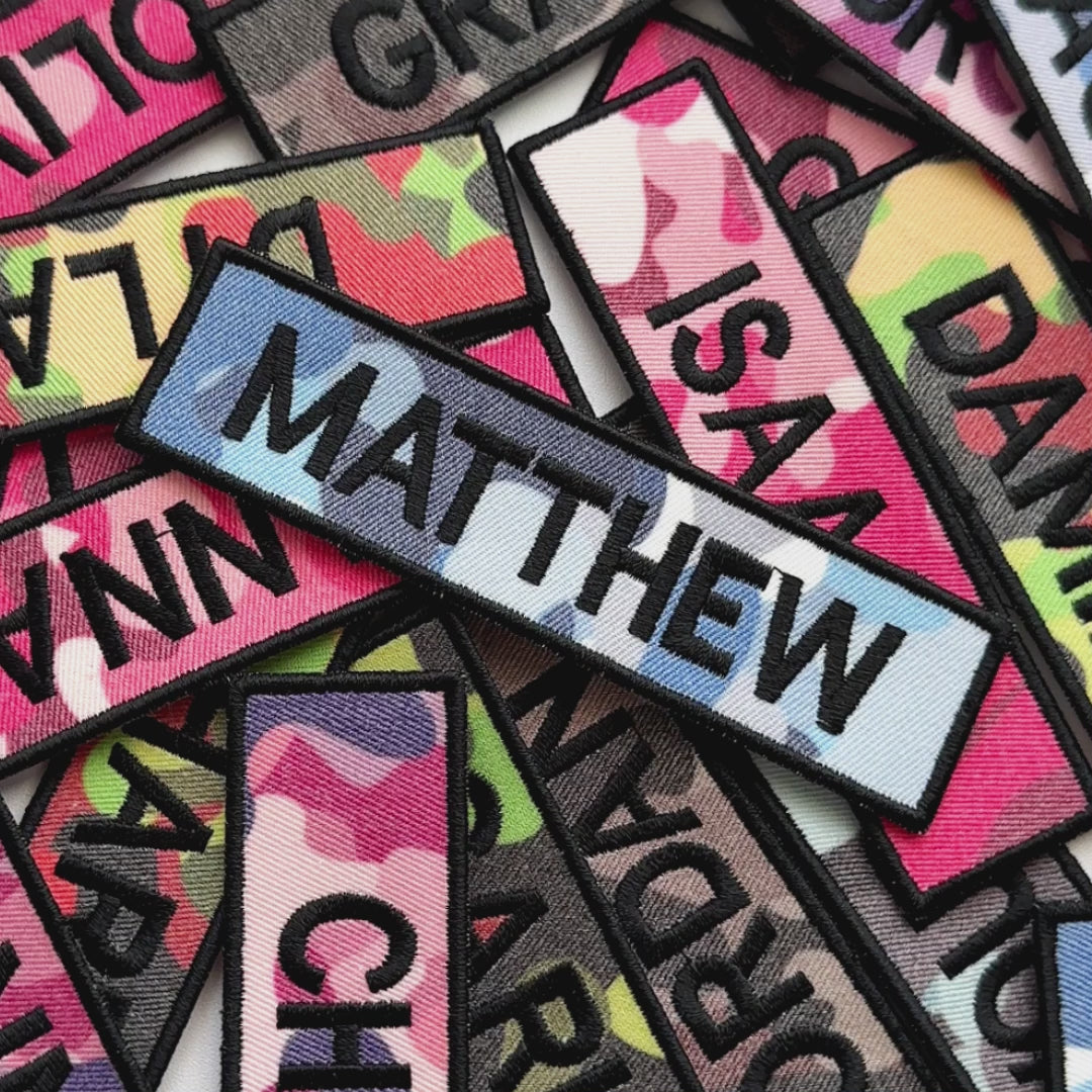 Personalized Name Camo Patch for Tactical Gear, Backpack, Jacket & Uniform