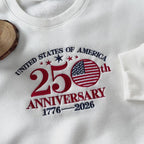 Vintage 250th Anniversary 1776-2026 Embroidered Sweatshirt