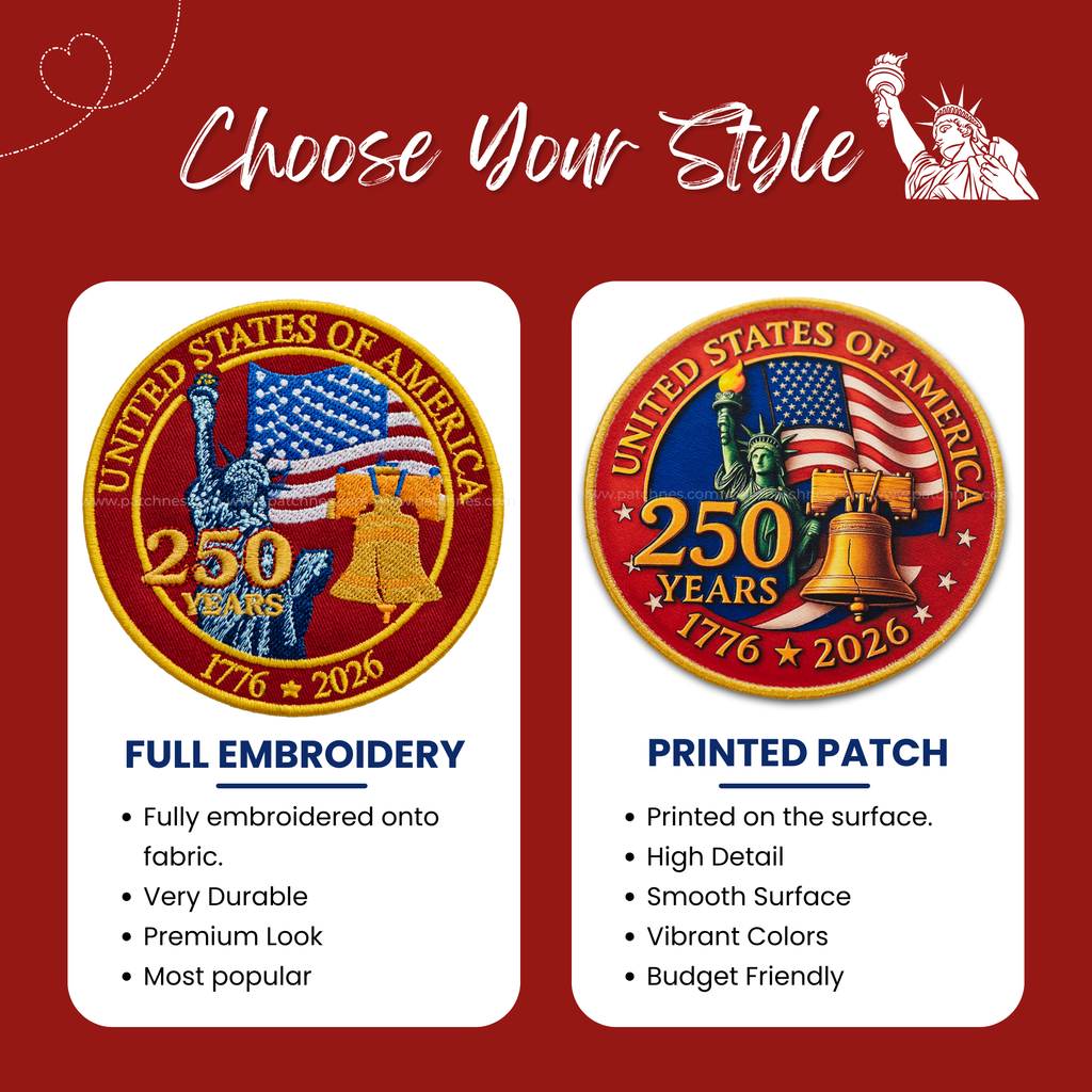 American 250 Years Freedom Patch - Printed Patch